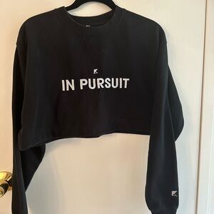 Kith Black 'In Pursuit' Cropped Sweatshirt